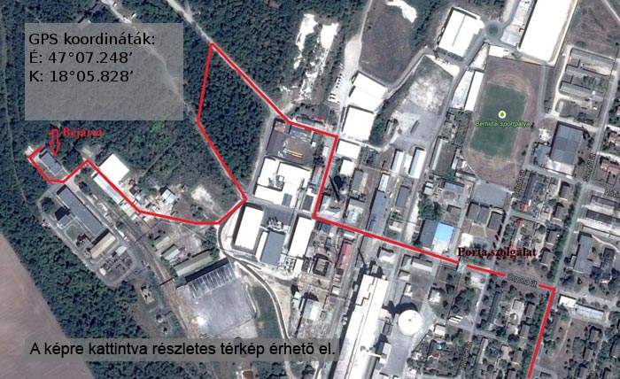 Útvonal az Agroterm Kft. bejáratához Útvonal az Agroterm Kft. bejáratához